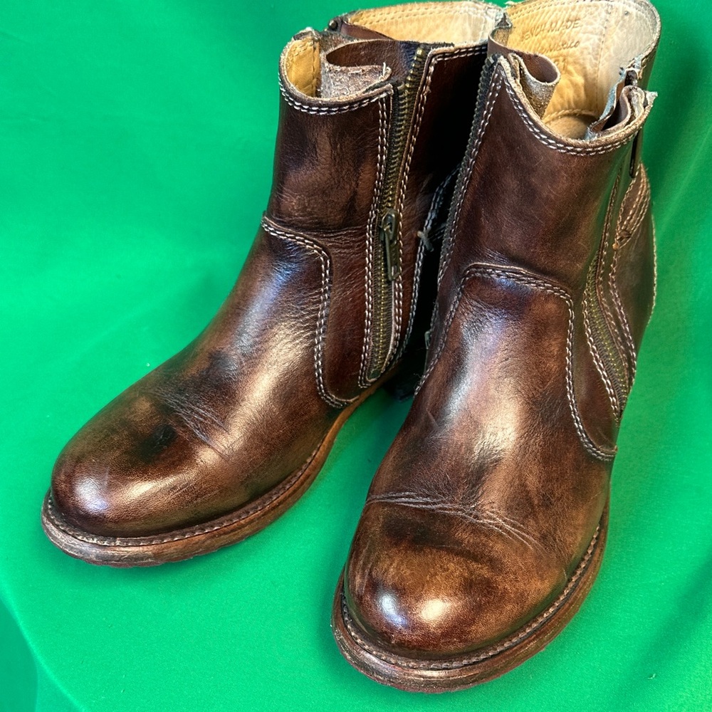 Bed Stu Dark Brown Leather Combat Boots